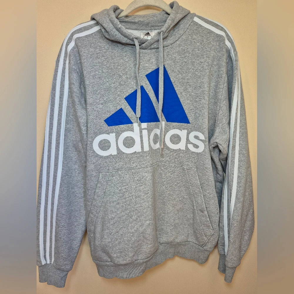 Adidas Essentials Fleece 3-stripes Logo Hoodie - Mens Size Large‎